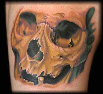 Looking for unique  Tattoos? Yellow Human Skull
